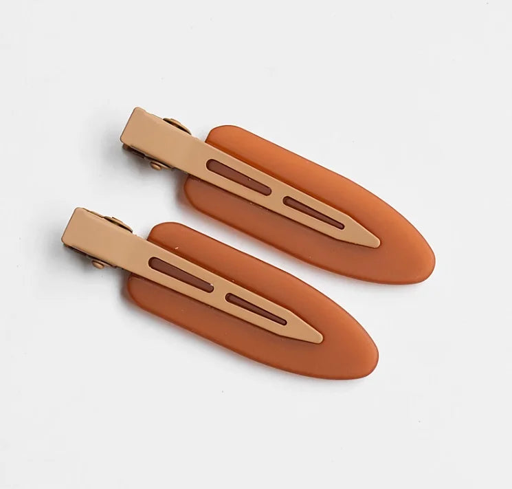 New Fashion Matt Brown Black No Crease Hair Clips Women Solid Color Side Hair Barrettes Simple Hairpins 2pcs Resin Hair Pins