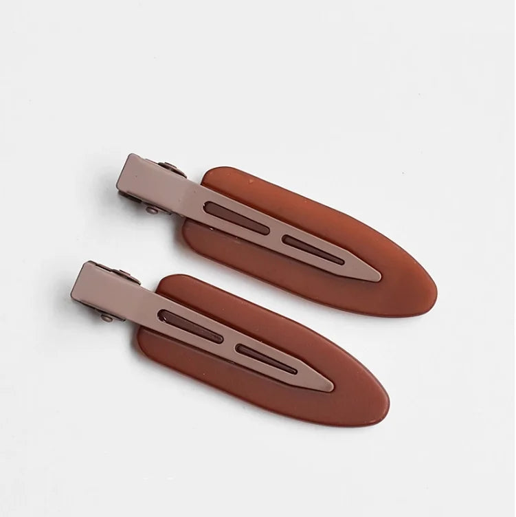 New Fashion Matt Brown Black No Crease Hair Clips Women Solid Color Side Hair Barrettes Simple Hairpins 2pcs Resin Hair Pins